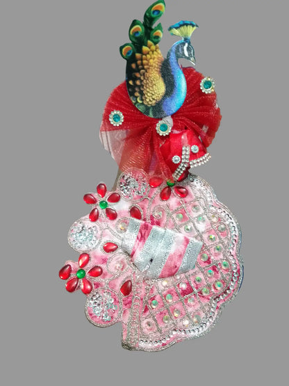 Laddu Gopal Dress and Pagdi Combo Size 0 Colour Pink