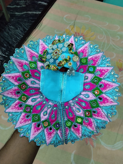 Combo of Dress and Pagdi for Laddu Gopal Size 6 Number
