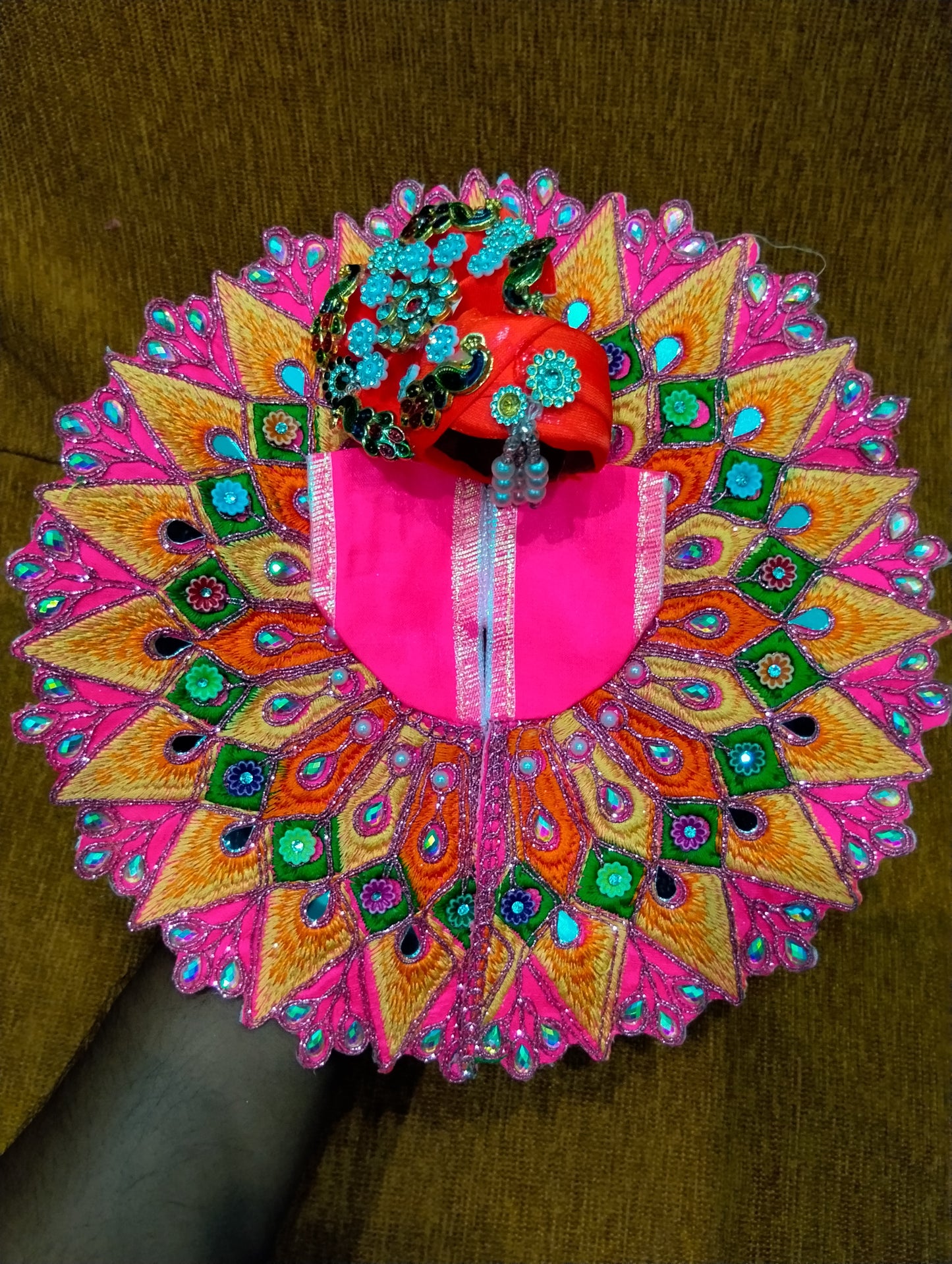 Combo of Dress and Pagdi for Laddu Gopal Size 5 Number