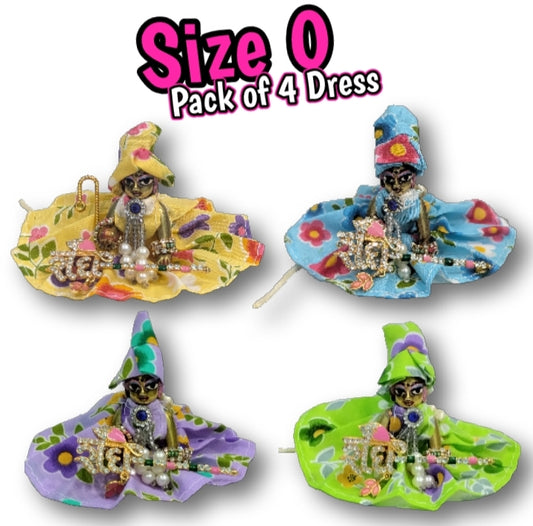 Laddu Gopal Frock Dress Size 0 ( Pack of 4 )